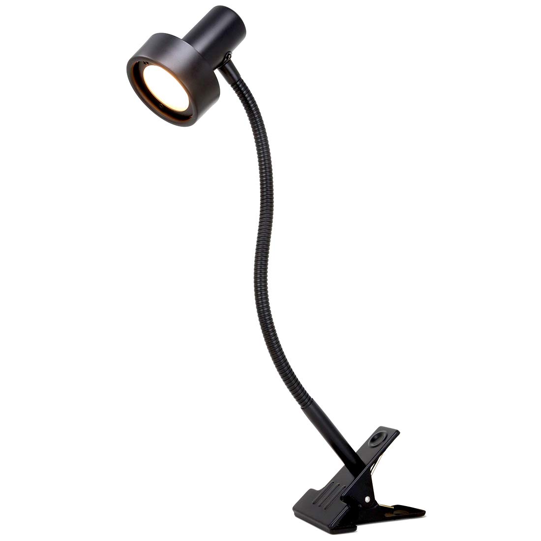 O’Bright LED Clip on Light for Bed Headboard/Desk, Dimmable LED Desk Lamp with Metal Clamp, 5W LED, Flexible Gooseneck, Adjustable Brightness for Eye-Care Reading, Vintage Design (Metal Black)