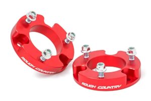 rough country 2" leveling kit for 05-23 toyota tacoma | anodized red - 744red