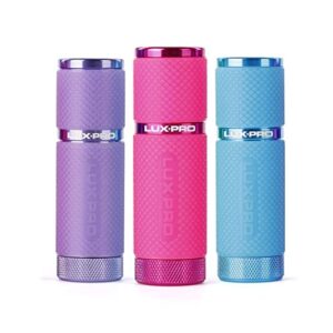 lux-pro - tactical led multi mode handheld flashlight, maximum brightness, lp395 gels glow-in-the-dark 9 led flashlight - pink,purple & blue