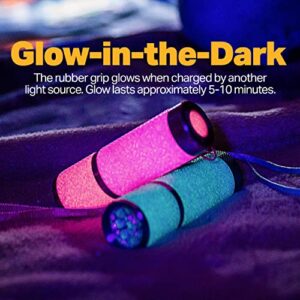 LUX-PRO - Tactical LED Multi Mode Handheld Flashlight, Maximum Brightness, LP395 Gels Glow-in-the-dark 9 LED Flashlight - PINK,PURPLE & BLUE