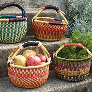 9" -11" Across Children's Small Bolga African Bolga Ghana Basket Fair Trade toys Easter Eggs basket (COLORS VARY) 1 EA