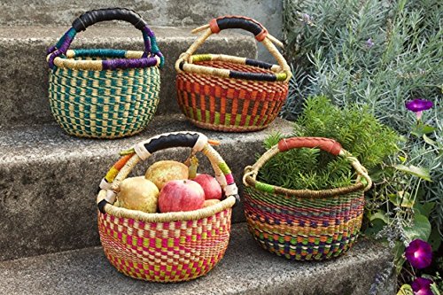 9" -11" Across Children's Small Bolga African Bolga Ghana Basket Fair Trade toys Easter Eggs basket (COLORS VARY) 1 EA