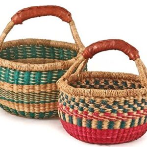 9" -11" Across Children's Small Bolga African Bolga Ghana Basket Fair Trade toys Easter Eggs basket (COLORS VARY) 1 EA