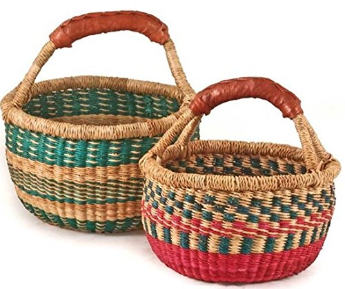 9" -11" Across Children's Small Bolga African Bolga Ghana Basket Fair Trade toys Easter Eggs basket (COLORS VARY) 1 EA