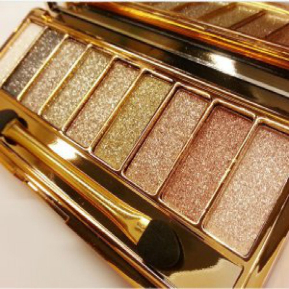 Sparkle Eyeshadow Palette&9 Colors Shimmer Makeup Palette & Makeup Cosmetic Brush Set &Gold Glitter Eyeshadow Palette Highly Shining Pigmented Diamond Eyeshadow&9 Color Eyeshadow 6#,US SHIPPING (1pc)