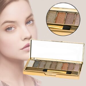 Sparkle Eyeshadow Palette&9 Colors Shimmer Makeup Palette & Makeup Cosmetic Brush Set &Gold Glitter Eyeshadow Palette Highly Shining Pigmented Diamond Eyeshadow&9 Color Eyeshadow 6#,US SHIPPING (1pc)