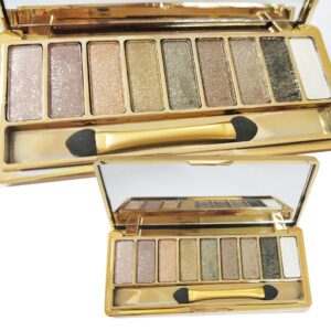 Sparkle Eyeshadow Palette&9 Colors Shimmer Makeup Palette & Makeup Cosmetic Brush Set &Gold Glitter Eyeshadow Palette Highly Shining Pigmented Diamond Eyeshadow&9 Color Eyeshadow 6#,US SHIPPING (1pc)