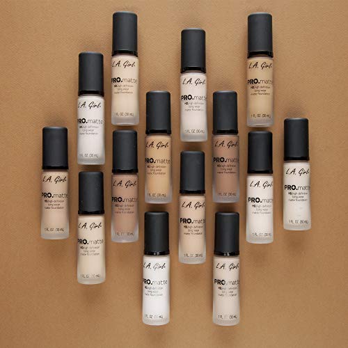 L.A. Girl Cosmetics LA PRO.mattte HD.highdefinition long wear matte foundation, GLM671 Ivory, 1 Fl. Oz