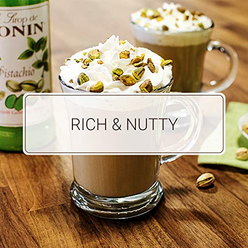 Monin - Pistachio Syrup, Rich and Roasted Pistachio Flavor, Great for Lattes, Mochas, and Dessert Cocktails, Non-GMO, Gluten-Free (750 ml)