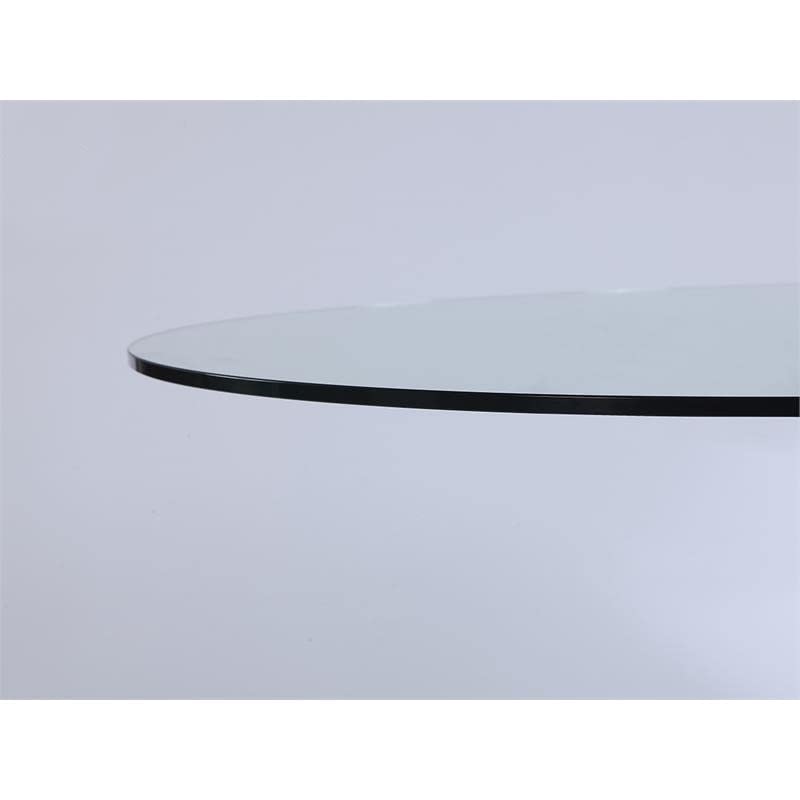 Milan 48" Round Tempered Glass Top, 3/8" Thick with Flat Edge