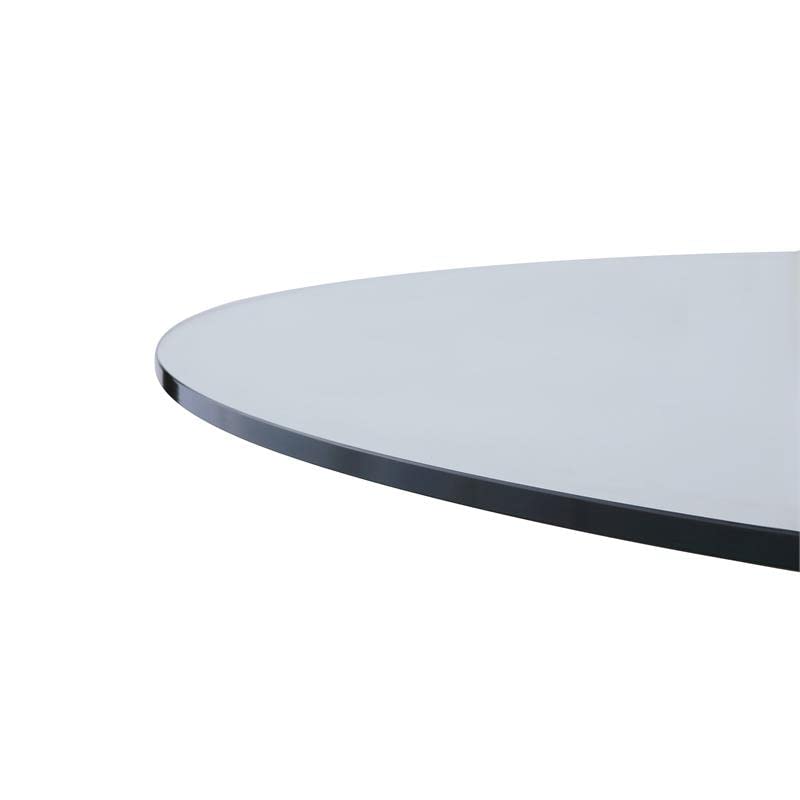 Milan 48" Round Tempered Glass Top, 3/8" Thick with Flat Edge