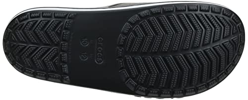 Crocs Men's and Women's Bayaband Slide | Casual Beach Sandal | Shower Shoe, Black/White, 9 US Women / 7 US Men