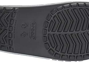 Crocs Men's and Women's Bayaband Slide | Casual Beach Sandal | Shower Shoe, Black/White, 9 US Women / 7 US Men