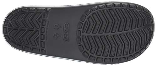 Crocs Men's and Women's Bayaband Slide | Casual Beach Sandal | Shower Shoe, Black/White, 9 US Women / 7 US Men