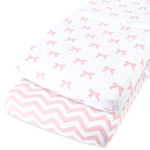cuddly cubs changing pad covers – 2 pack – snuggly soft plush cotton changing table covers for girl – fits perfectly on summer infant and other 16 x 32" baby changing table pads – pink
