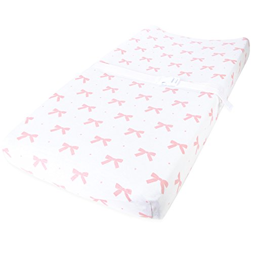 Cuddly Cubs Changing Pad Covers – 2 Pack – Snuggly Soft Plush Cotton Changing Table Covers for Girl – Fits Perfectly on Summer Infant and Other 16 x 32" Baby Changing Table Pads – Pink