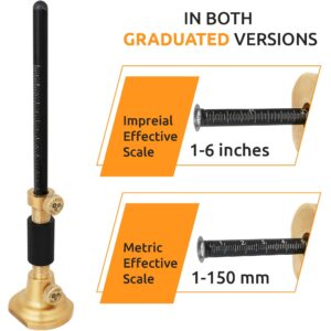 Wheel Marking Gauge Kit - 2 Extra Cutter Wheels, Roll Stop Head, Micro Adjuster, Metric Imperial Ruler, 7'' Brass Marker Tool for Woodwork