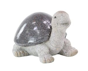 deco 79 polystone turtle decorative garden sculpture indoor outdoor garden statue, outdoor sculpture 13" x 12" x 10", white