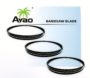 ayao pack of 3 bandsaw blades 62 inch x 1/4 inch x 14tpi for ryobi, powertec, skil, craftsman 9" band saws