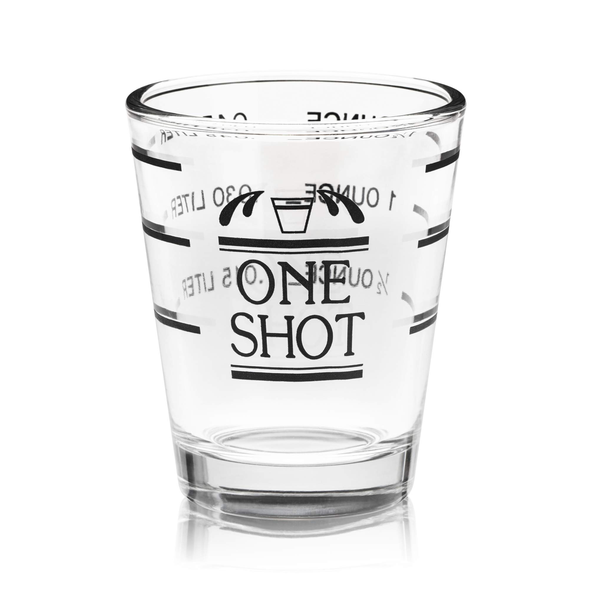 True Bullseye Measuring Shot Glasses, Shot Glass with Measurements, Small Measuring Glass Shot Glass Measuring Cup, Bar Measuring Cup, 1.5oz, Set of 1