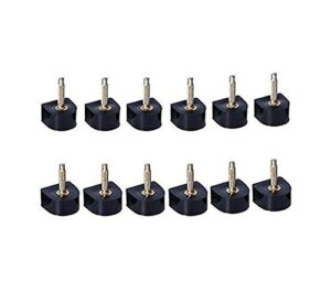 6 pairs black durable u-shape heel tips replacement high heel caps protectors shoe repair tip taps shoes dowels lifts replacement for women non-slip (9mm, thin pins-2.4mm)