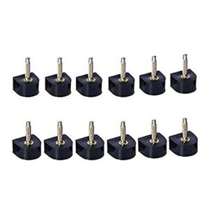 6 Pairs Black Durable U-Shape Heel Tips Replacement High Heel Caps Protectors Shoe Repair Tip Taps Shoes Dowels Lifts Replacement for Women Non-Slip (9mm, Thin Pins-2.4mm)