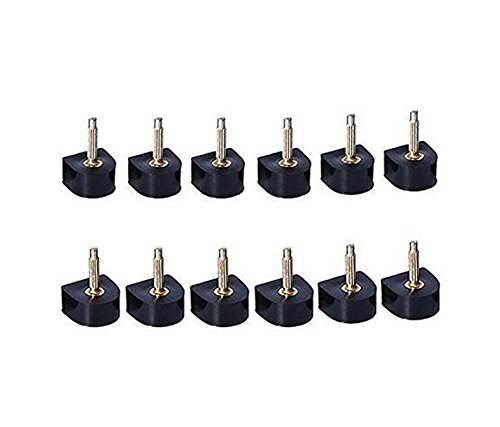 6 Pairs Black Durable U-Shape Heel Tips Replacement High Heel Caps Protectors Shoe Repair Tip Taps Shoes Dowels Lifts Replacement for Women Non-Slip (9mm, Thin Pins-2.4mm)