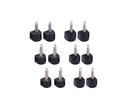 6 Pairs Black Durable U-Shape Heel Tips Replacement High Heel Caps Protectors Shoe Repair Tip Taps Shoes Dowels Lifts Replacement for Women Non-Slip (9mm, Thin Pins-2.4mm)