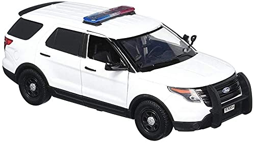 Motor Max DIECAST 1:24 W/B - 2015 Ford Police Interceptor Utility with Light BAR (White) 76959