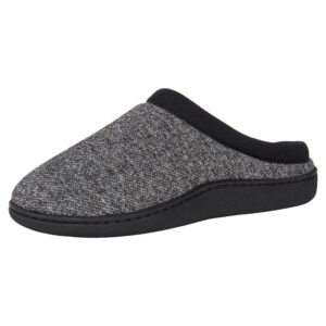 hanes comfort soft memory foam indoor outdoor clog slipper shoe - men’s and boy’s sizes, black, 2x-large