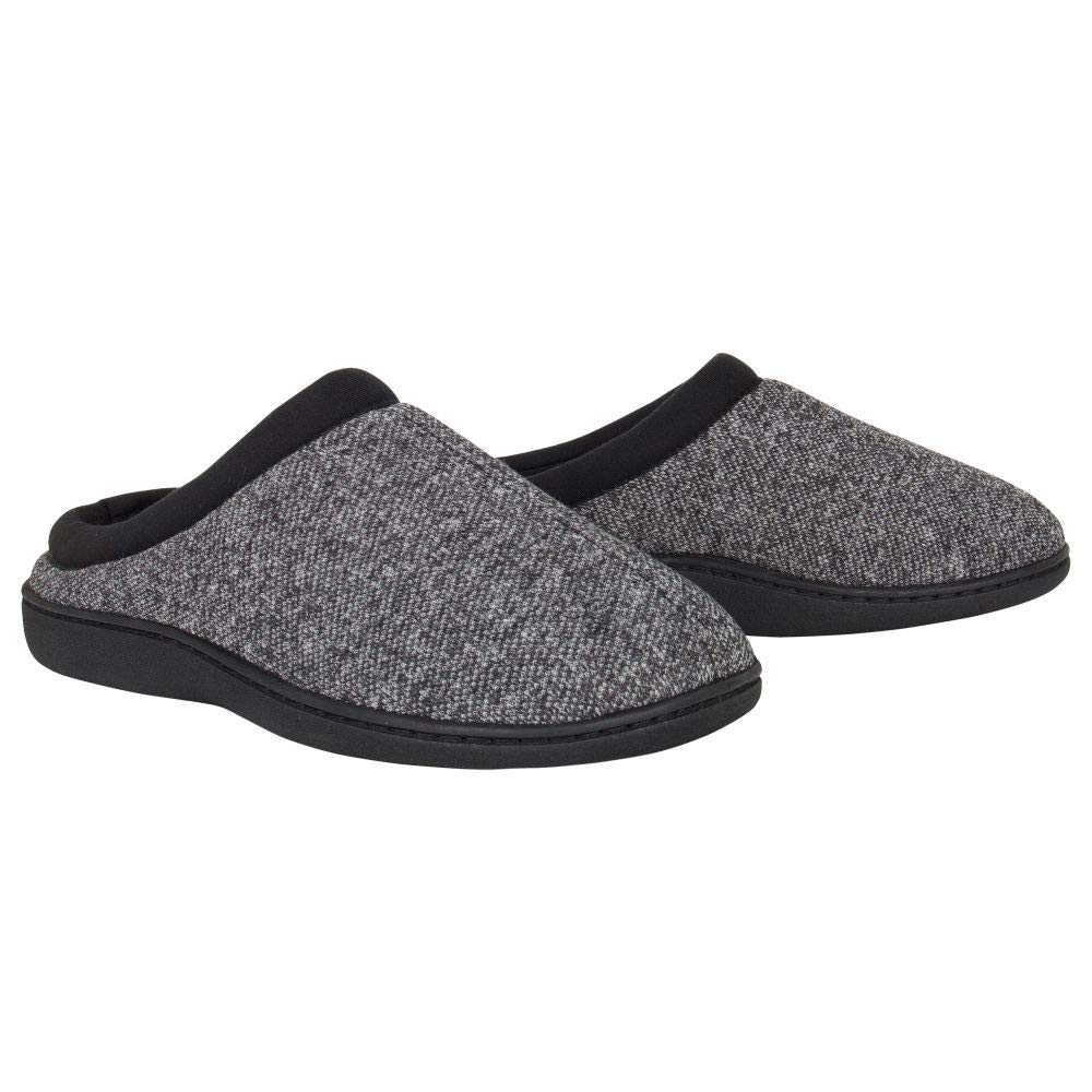 Hanes Comfort Soft Memory Foam Indoor Outdoor Clog Slipper Shoe - Men’s and Boy’s Sizes, Black, 2X-Large