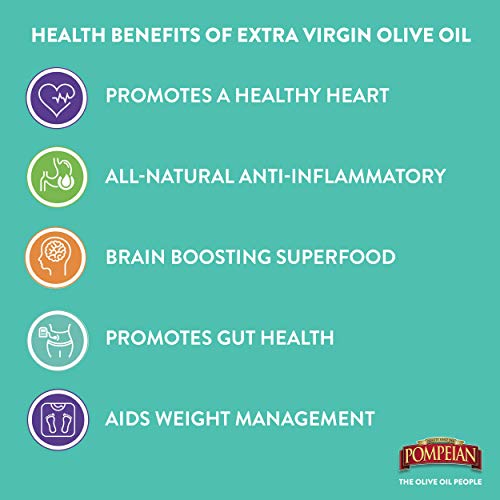 Pompeian Smooth Extra Virgin Olive Oil, First Cold Pressed, Mild and Delicate Flavor, Perfect for Sauteing & Stir-Frying, 68 Fl Oz