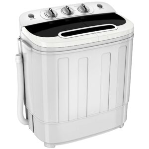 zeny portable clothes washing machine mini twin tub washing machine 13lbs capacity with spin dryer,compact washer and dryer combo lightweight small laundry washer for home,apartments, dorm rooms,rv