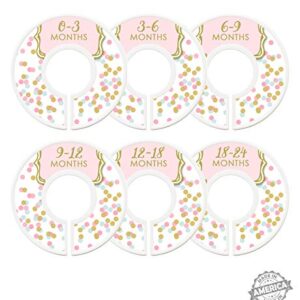 Modish Labels Baby Clothes Size Dividers, Baby Closet Organizers, Size Dividers, Baby Closet Organizers, Closet Dividers, Clothes Organizer, Girl, Pink Mint, Confetti, Dots, Clean Modern (Baby)