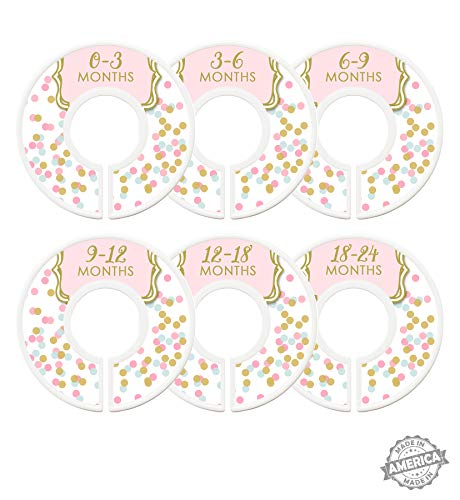 Modish Labels Baby Clothes Size Dividers, Baby Closet Organizers, Size Dividers, Baby Closet Organizers, Closet Dividers, Clothes Organizer, Girl, Pink Mint, Confetti, Dots, Clean Modern (Baby)