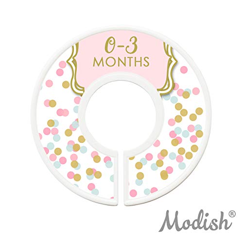 Modish Labels Baby Clothes Size Dividers, Baby Closet Organizers, Size Dividers, Baby Closet Organizers, Closet Dividers, Clothes Organizer, Girl, Pink Mint, Confetti, Dots, Clean Modern (Baby)