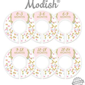 Modish Labels Baby Clothes Size Dividers, Baby Closet Organizers, Size Dividers, Baby Closet Organizers, Closet Dividers, Clothes Organizer, Girl, Pink Mint, Confetti, Dots, Clean Modern (Baby)