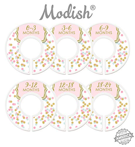 Modish Labels Baby Clothes Size Dividers, Baby Closet Organizers, Size Dividers, Baby Closet Organizers, Closet Dividers, Clothes Organizer, Girl, Pink Mint, Confetti, Dots, Clean Modern (Baby)