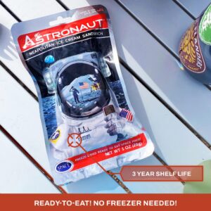 Astronaut Foods Freeze-Dried Ice Cream Sandwich, NASA Space Dessert, Neapolitan, 6 Count