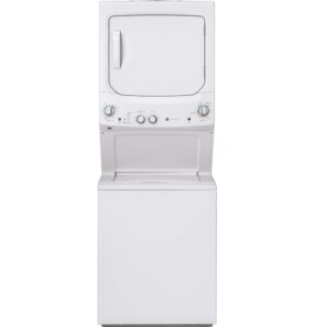 ge gud27essmww unitized spacemaker 3.8 washer with stainless steel basket and 5.9 cu. ft. capacity electric dryer, white