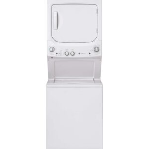 GE GUD27ESSMWW Unitized Spacemaker 3.8 Washer with Stainless Steel Basket and 5.9 Cu. Ft. Capacity Electric Dryer, White