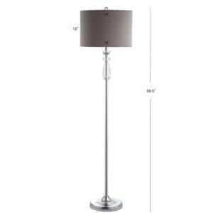 JONATHAN Y JYL2027A Layla 59.5" Crystal/Metal LED Floor Lamp Contemporary,Transitional,Traditional,Classic for Bedrooms, Living Room, Office, Reading, Clear/ChromeWithGrayShade