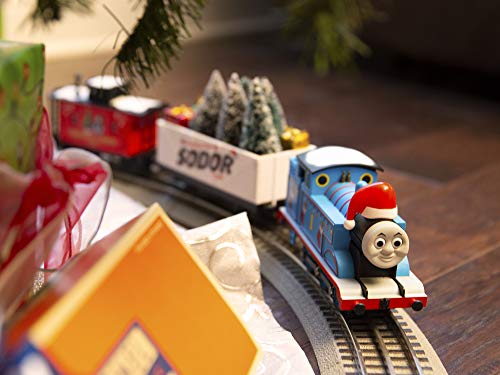 Lionel Thomas & Friends Christmas Freight Electric O Gauge Bluetooth Train Set with Remote, Blue,red and White