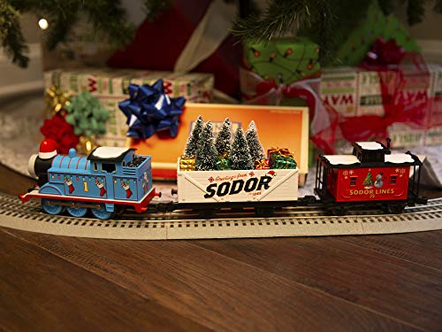 Lionel Thomas & Friends Christmas Freight Electric O Gauge Bluetooth Train Set with Remote, Blue,red and White