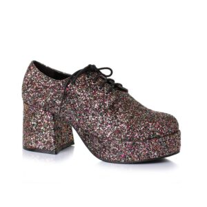 mens disco platform 3" heel glitter shoes size medium 10-11