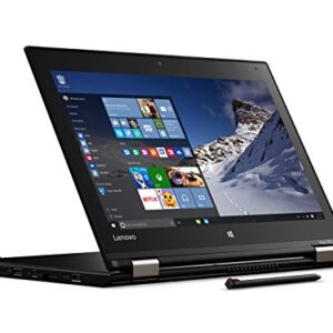 Lenovo Thinkpad Yoga 260 2-in-1 Business Laptop - 12.5in; IPS Touchscreen (1366x768), Intel Core i5-6200U, 180GB SSD Opal2, 8GB DDR4, Backlit Keys, Windows 10 Pro - Black (Renewed)
