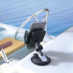 XVenture Griplox Waterproof Suction Cup Mount Boat Phone Holder Phone Mount for Boats Kayak Sailing Marine Boating Marina