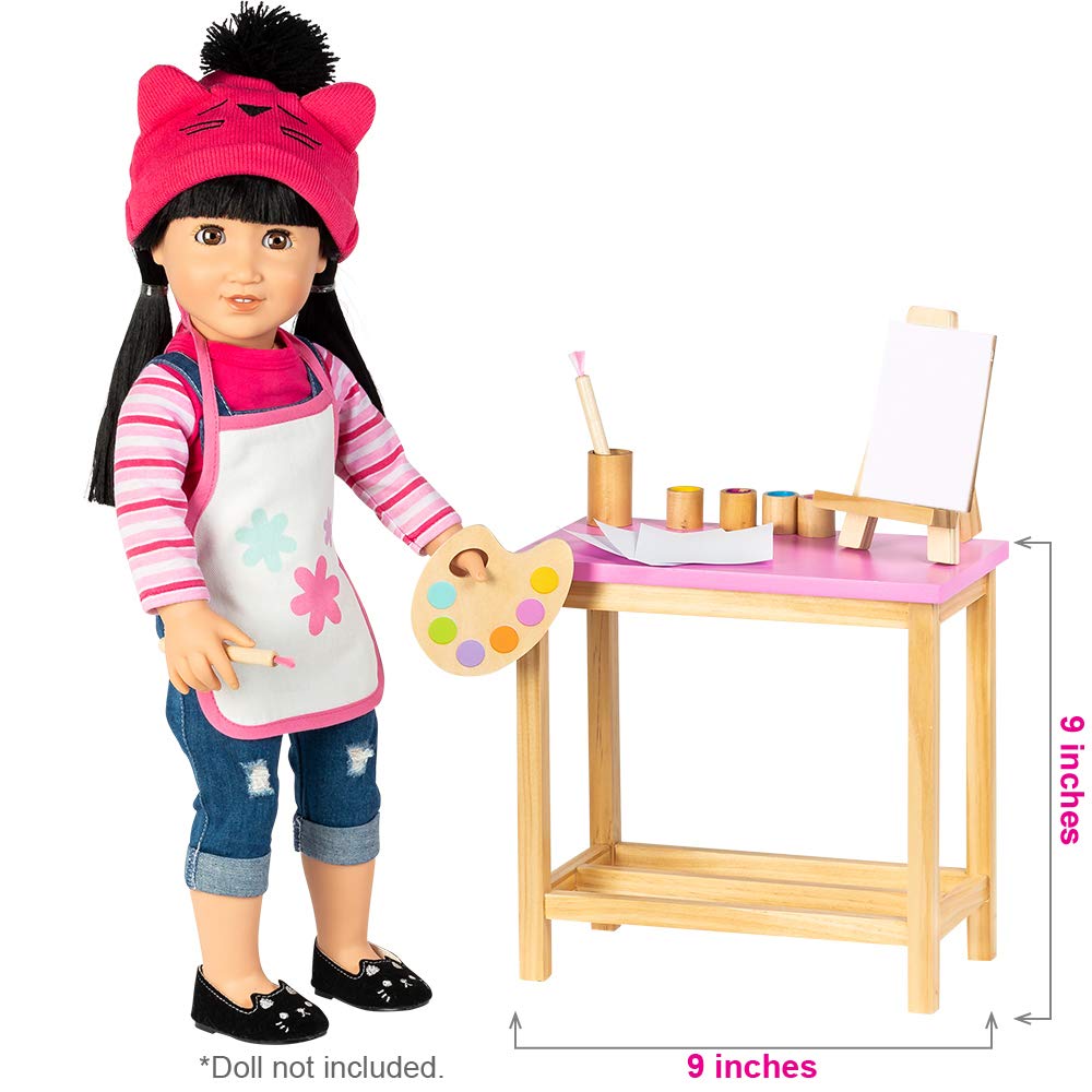 ADORA Amazing Worlds Collection, an Amazon Exclusive 16-Piece Doll Accessories - Artist Studio Wooden Play Set