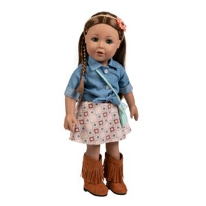 adora amazon exclusive amazing girls collection, 18” realistic doll with changeable outfit and movable soft body, birthday gift for kids and toddlers ages 6+ - ice skating ava