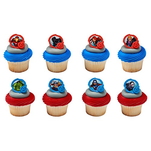 National Cake Supply Marvel Avengers Mightiest Hero Cupcake Rings - 24 Count